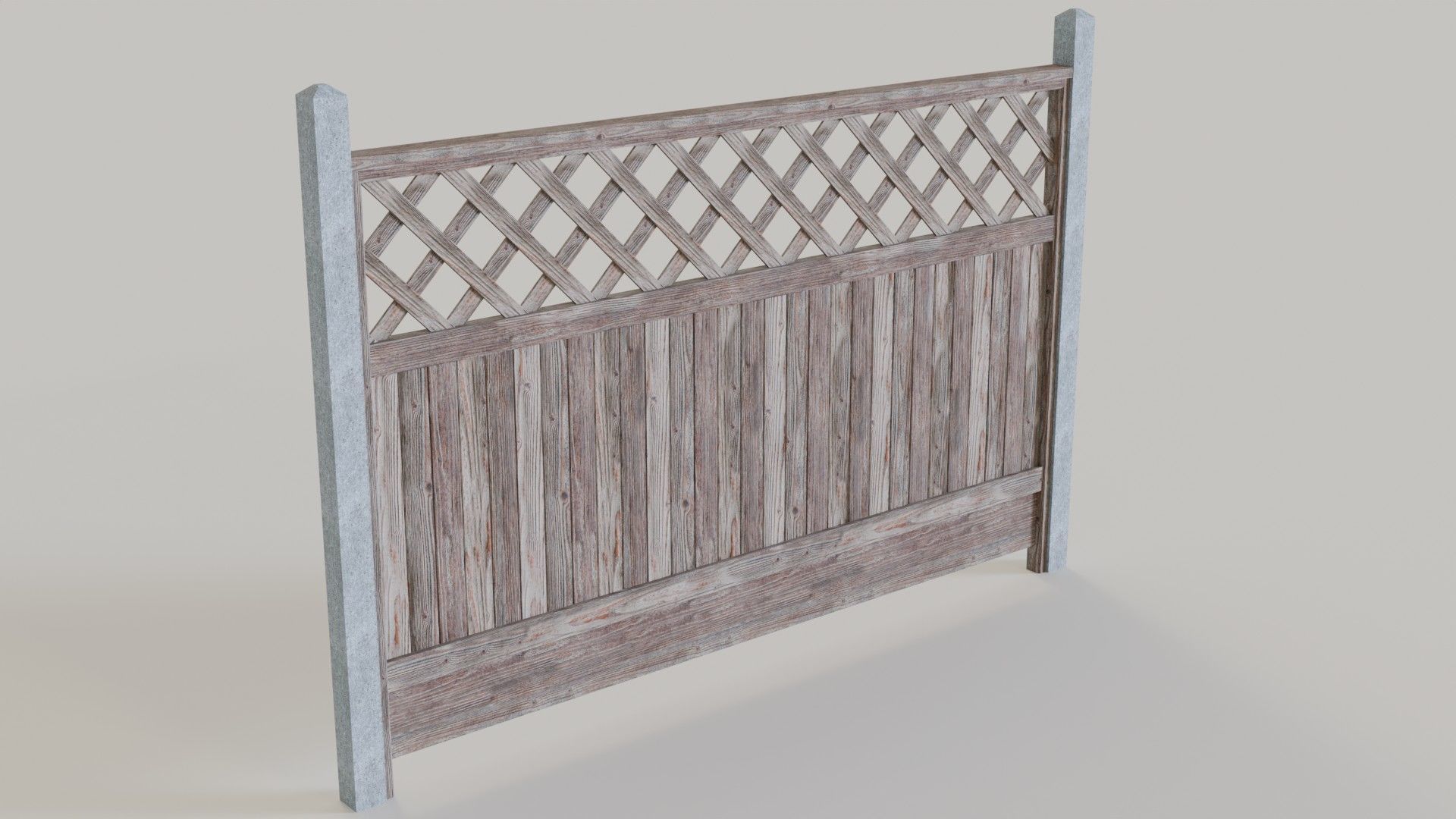 Modular Wooden Garden Fences Collection - 3D Model with Textures 3D model_2