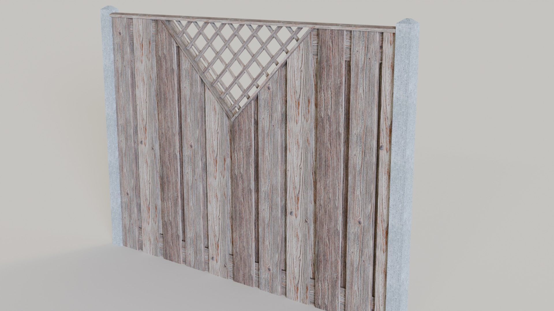 Modular Wooden Garden Fences Collection - 3D Model with Textures 3D model_5