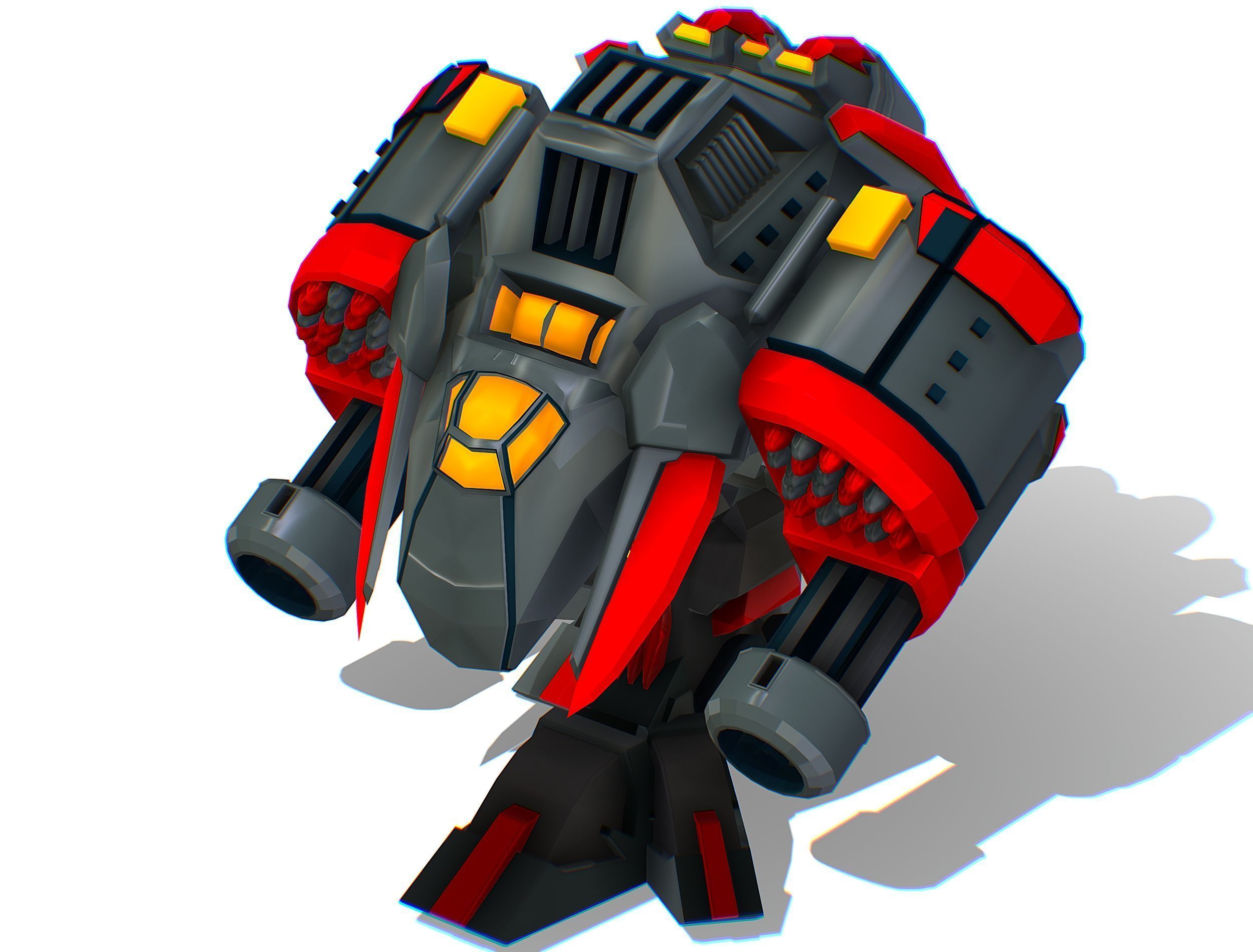 Animated Heavy Combat Robot Low-poly 3D model_26