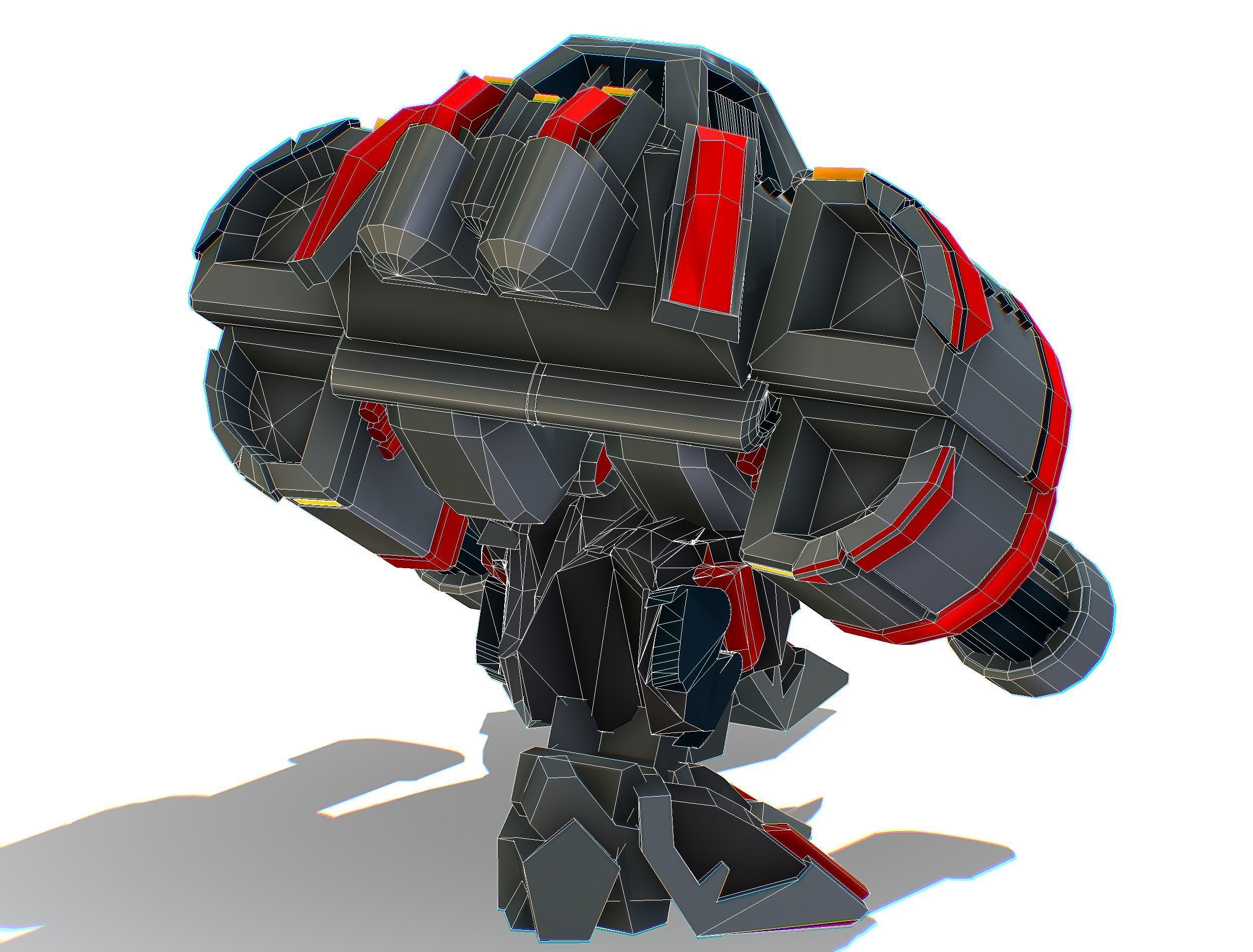 Animated Heavy Combat Robot Low-poly 3D model_32