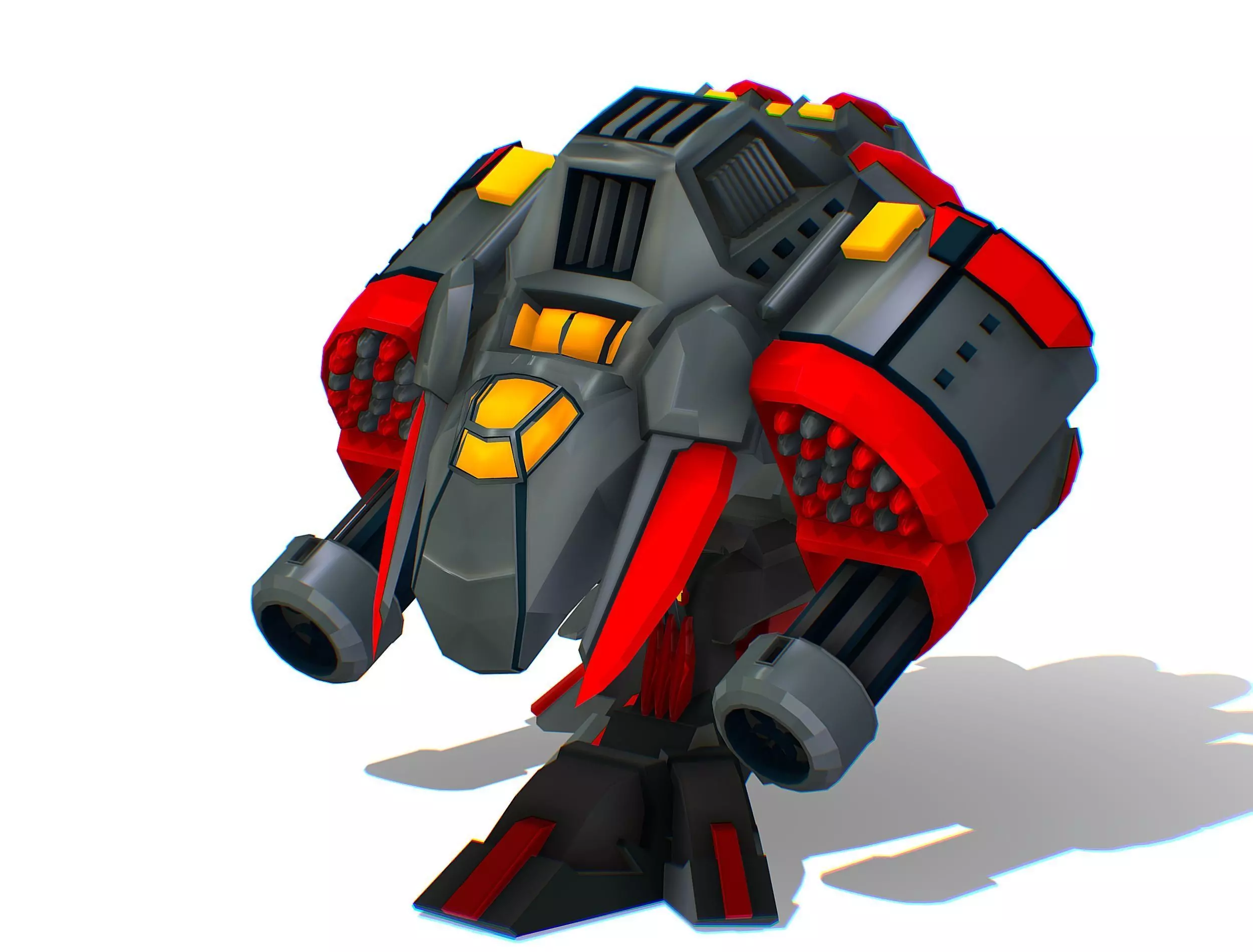 Animated Heavy Combat Robot Low-poly 3D model_0