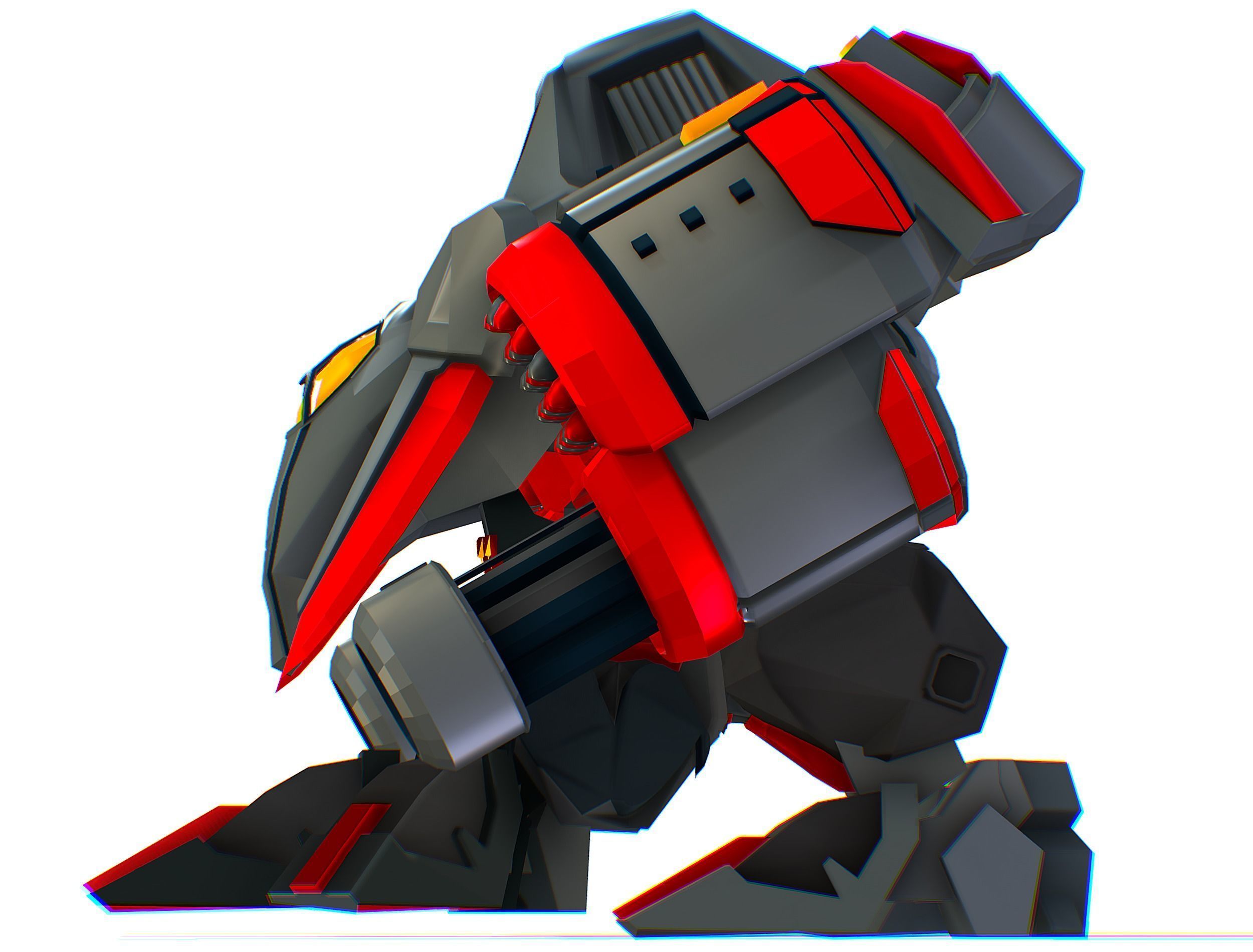 Animated Heavy Combat Robot Low-poly 3D model_22