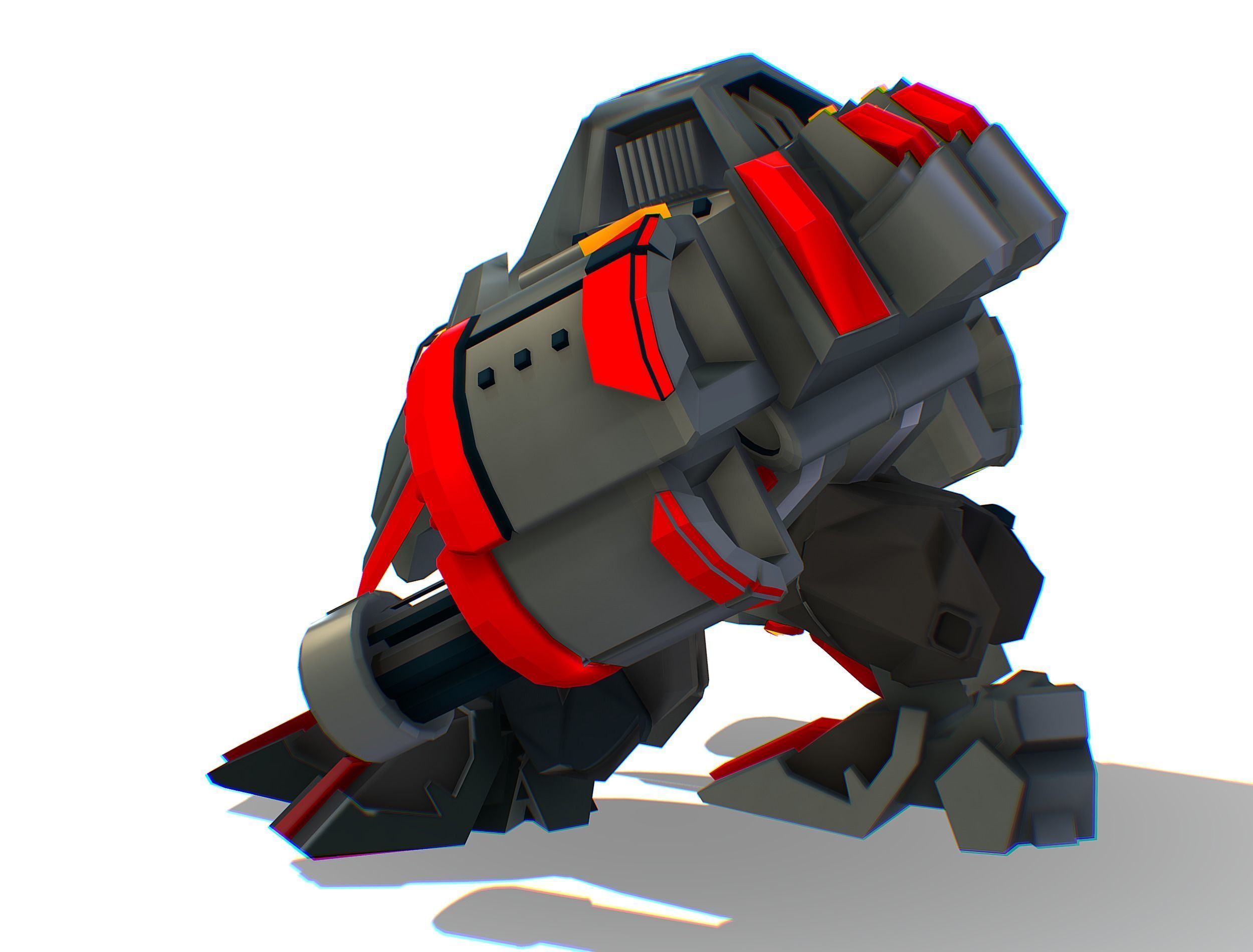 Animated Heavy Combat Robot Low-poly 3D model_20