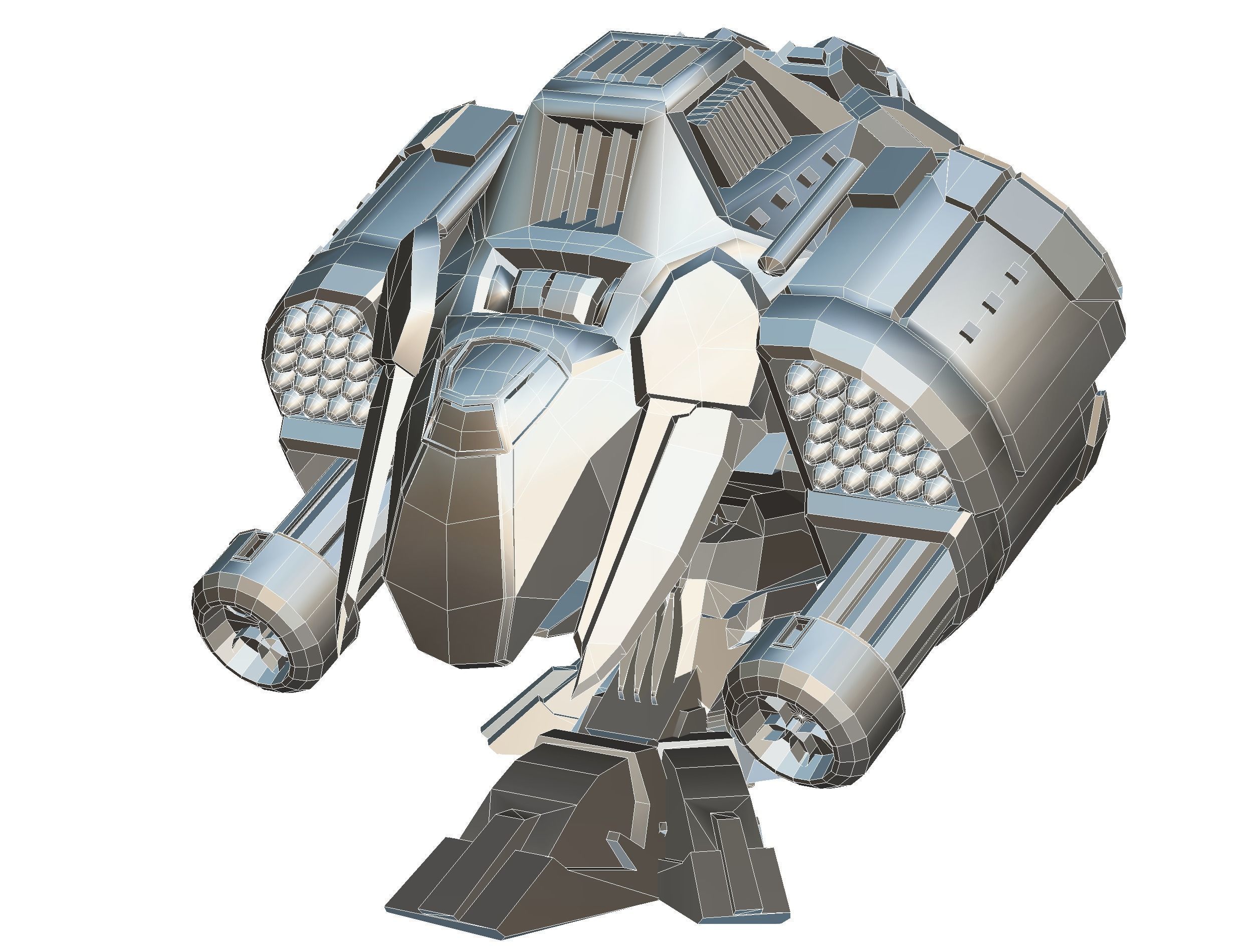 Animated Heavy Combat Robot Low-poly 3D model_31