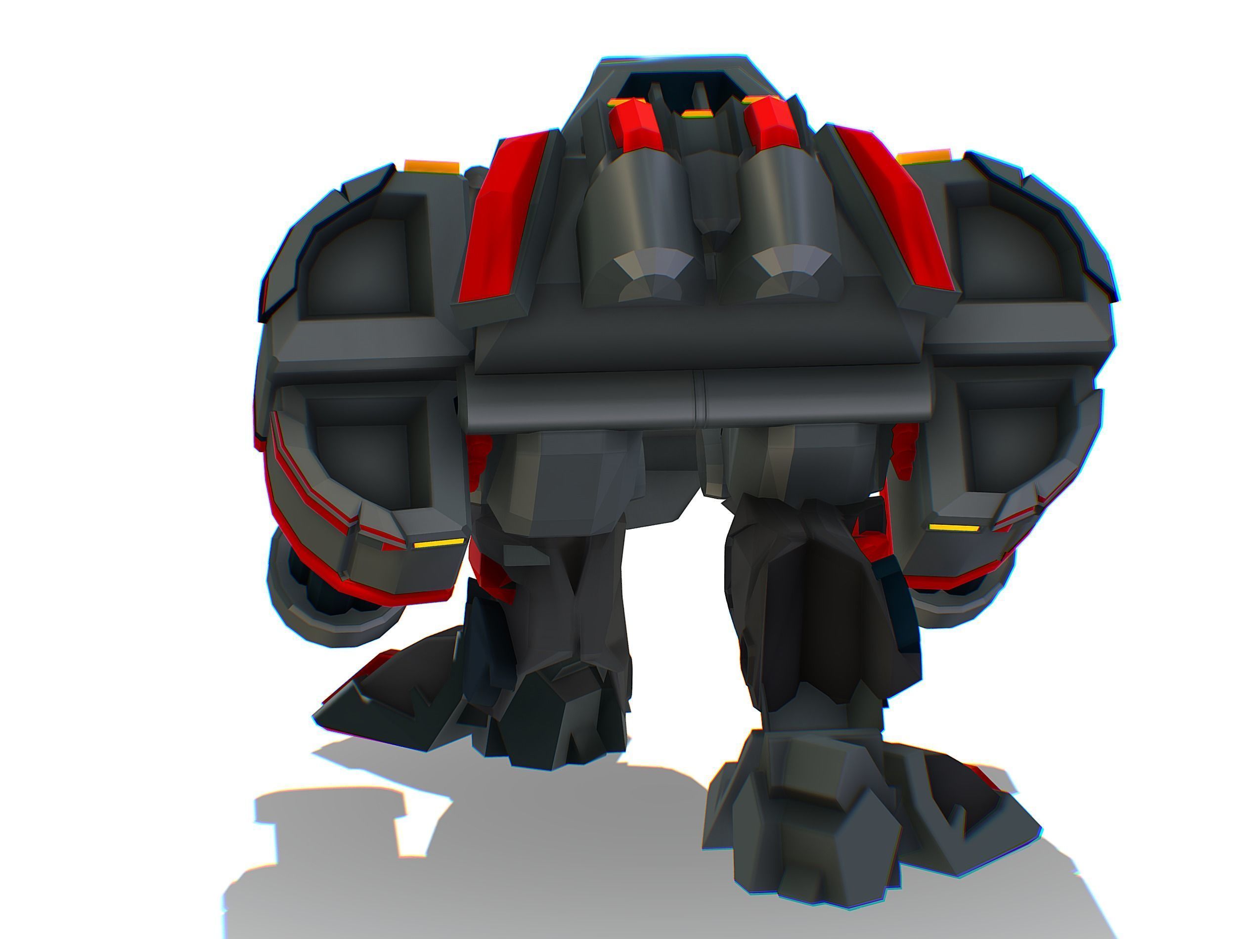 Animated Heavy Combat Robot Low-poly 3D model_18