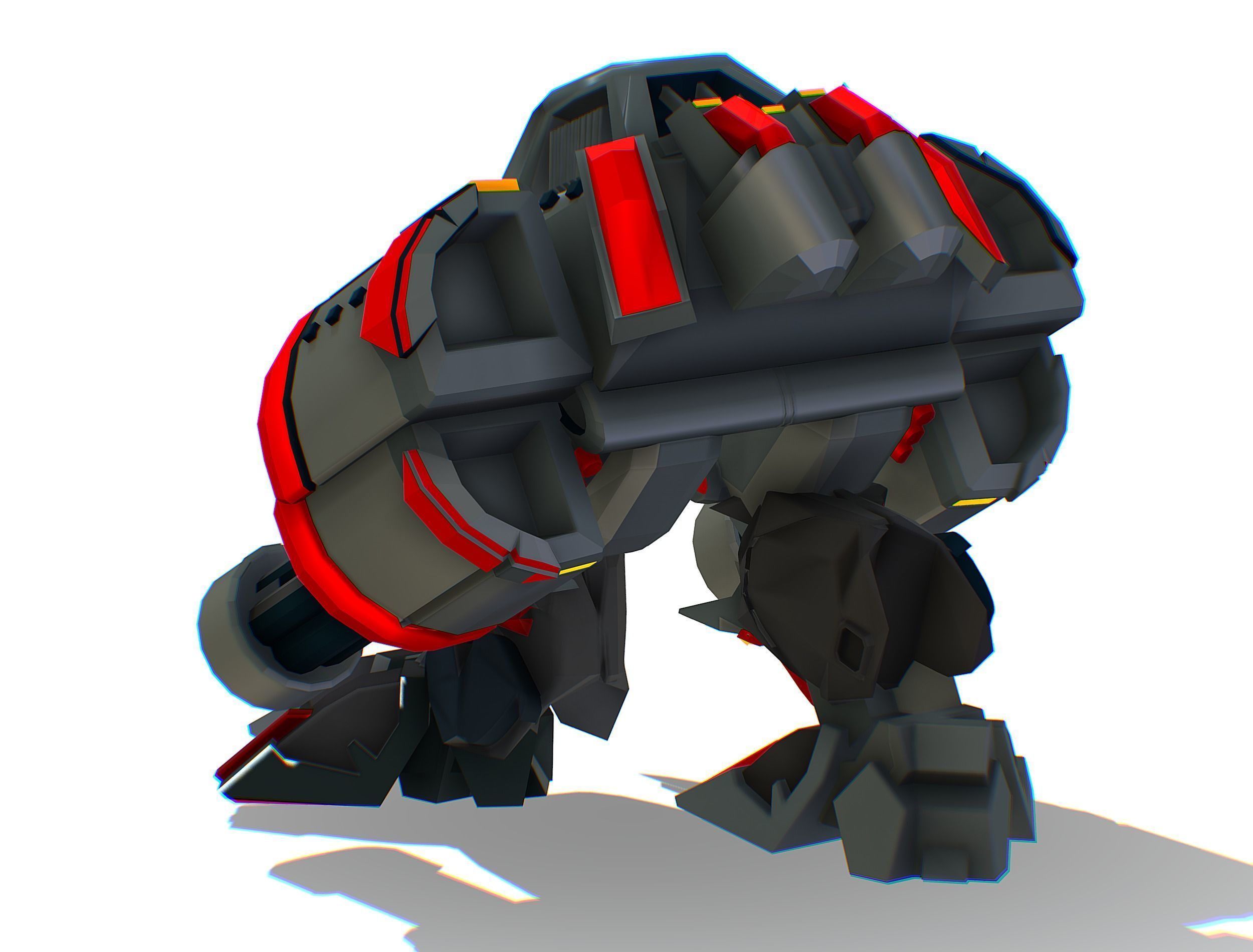 Animated Heavy Combat Robot Low-poly 3D model_19