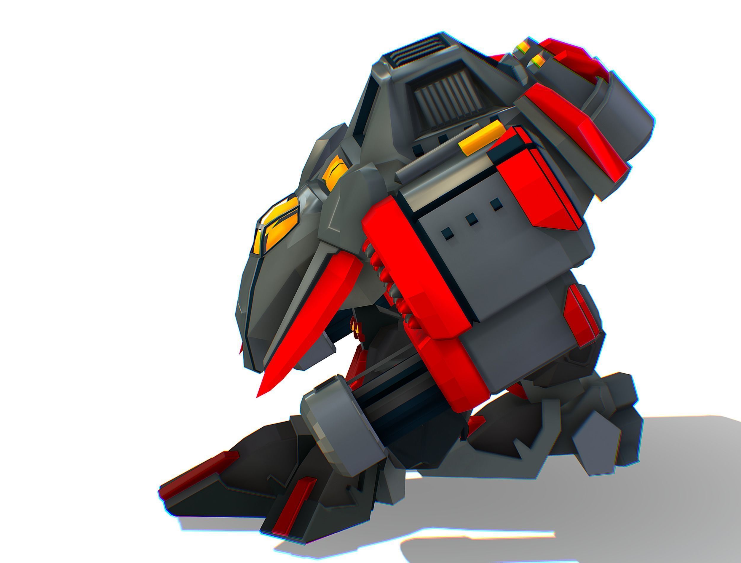 Animated Heavy Combat Robot Low-poly 3D model_21