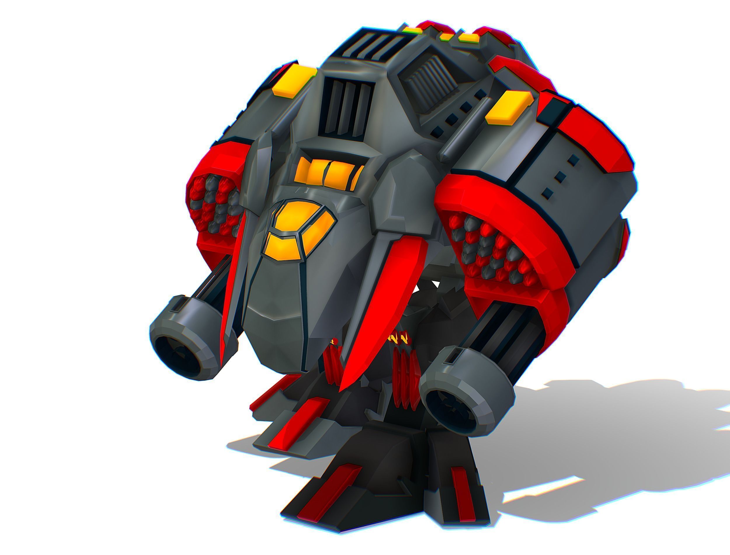 Animated Heavy Combat Robot Low-poly 3D model_1