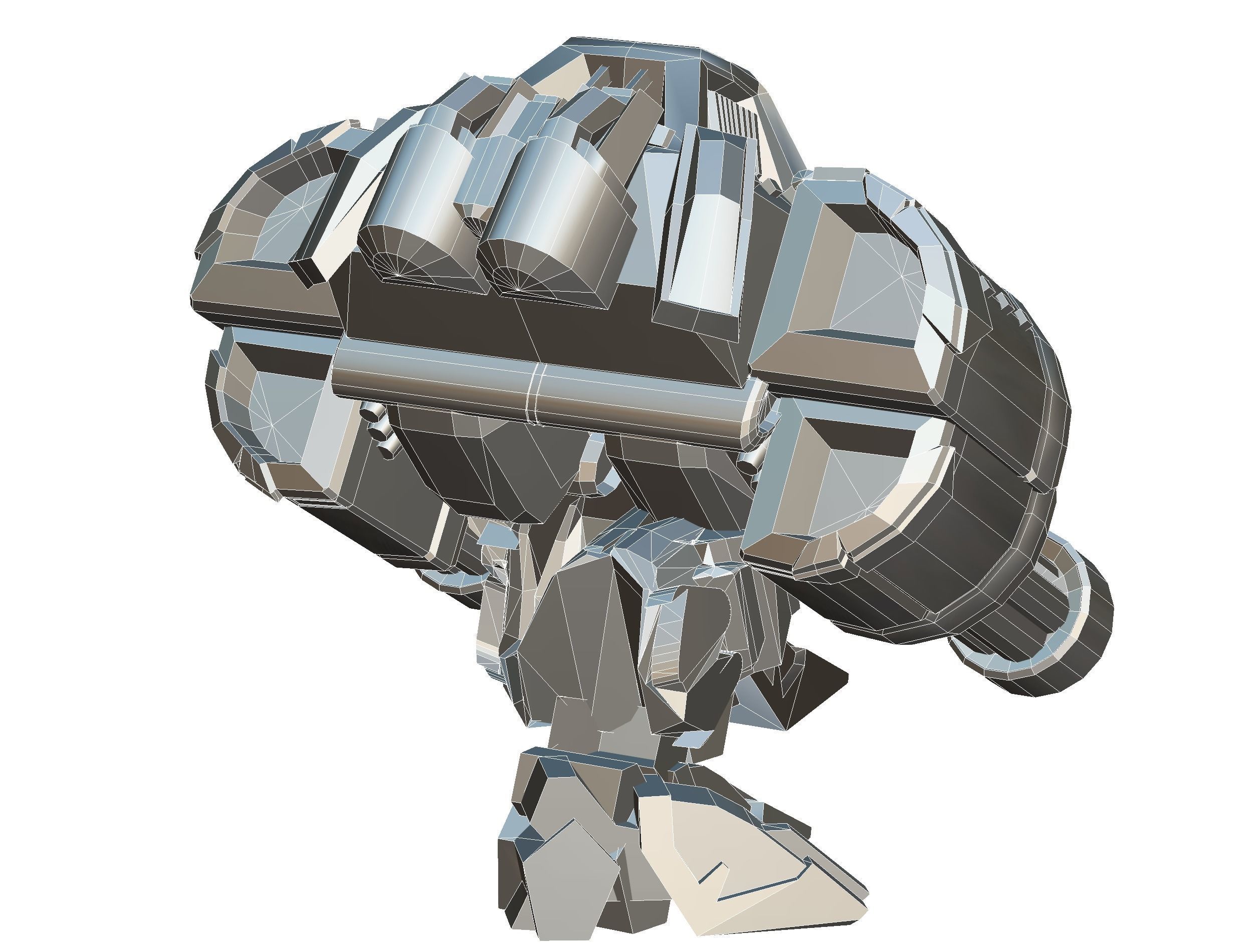 Animated Heavy Combat Robot Low-poly 3D model_33