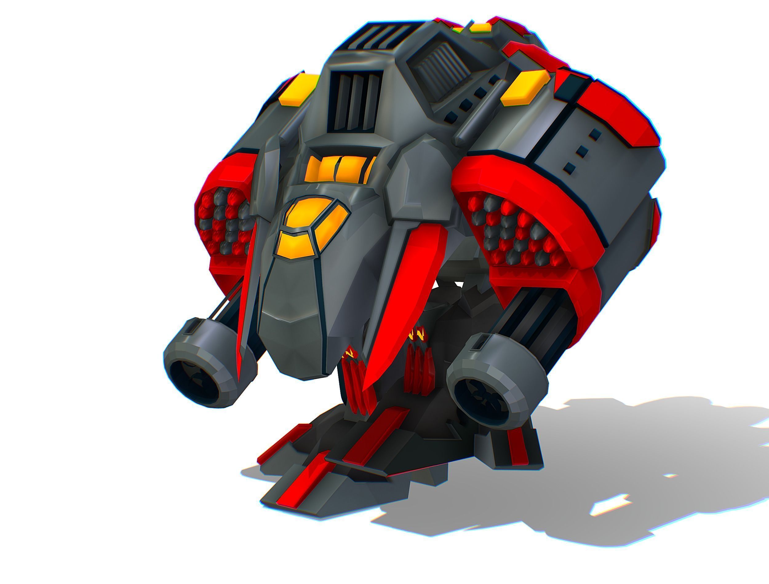 Animated Heavy Combat Robot Low-poly 3D model_5