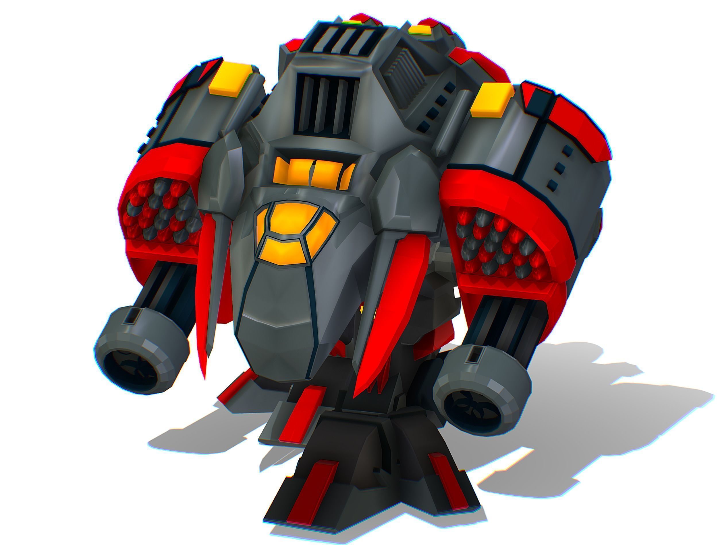 Animated Heavy Combat Robot Low-poly 3D model_8