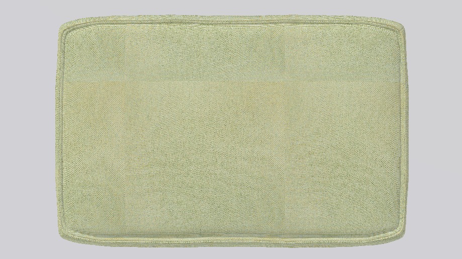 Heritage Moss Fabric Ottoman Bench Low-poly 3D model_10