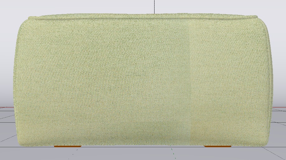 Heritage Moss Fabric Ottoman Bench Low-poly 3D model_9