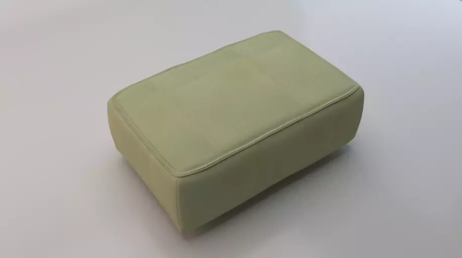 Heritage Moss Fabric Ottoman Bench Low-poly 3D model_0