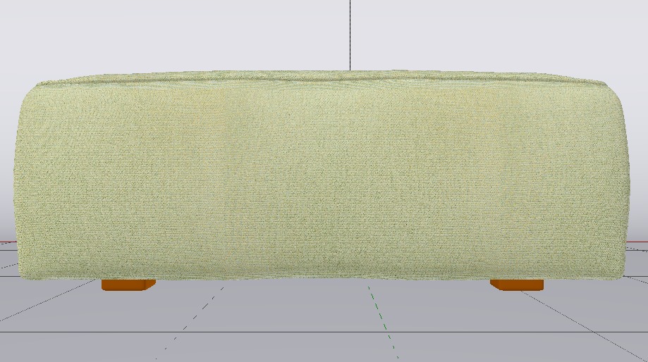 Heritage Moss Fabric Ottoman Bench Low-poly 3D model_8