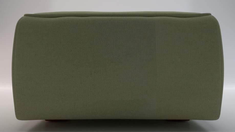 Heritage Moss Fabric Ottoman Bench Low-poly 3D model_3