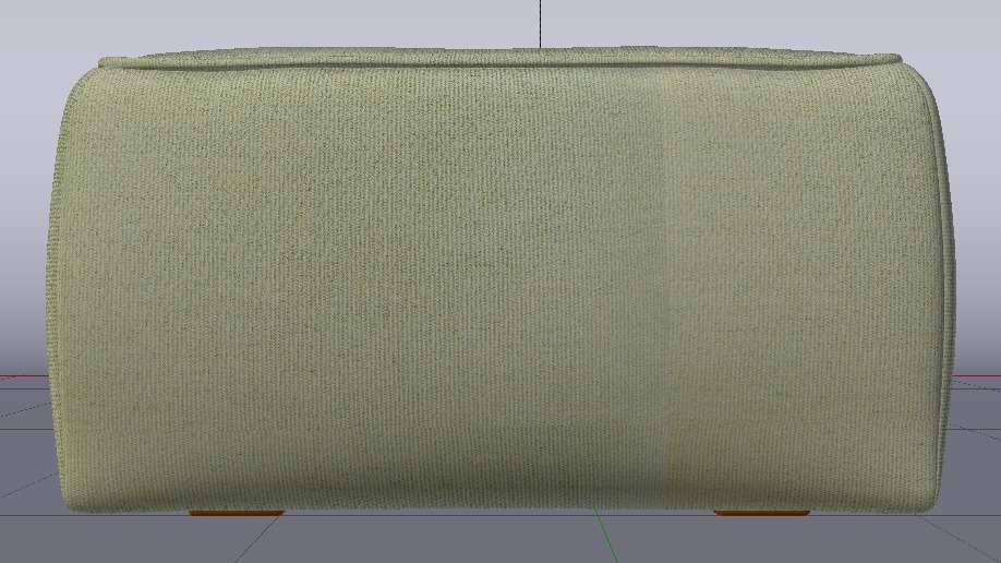 Heritage Moss Fabric Ottoman Bench Low-poly 3D model_15