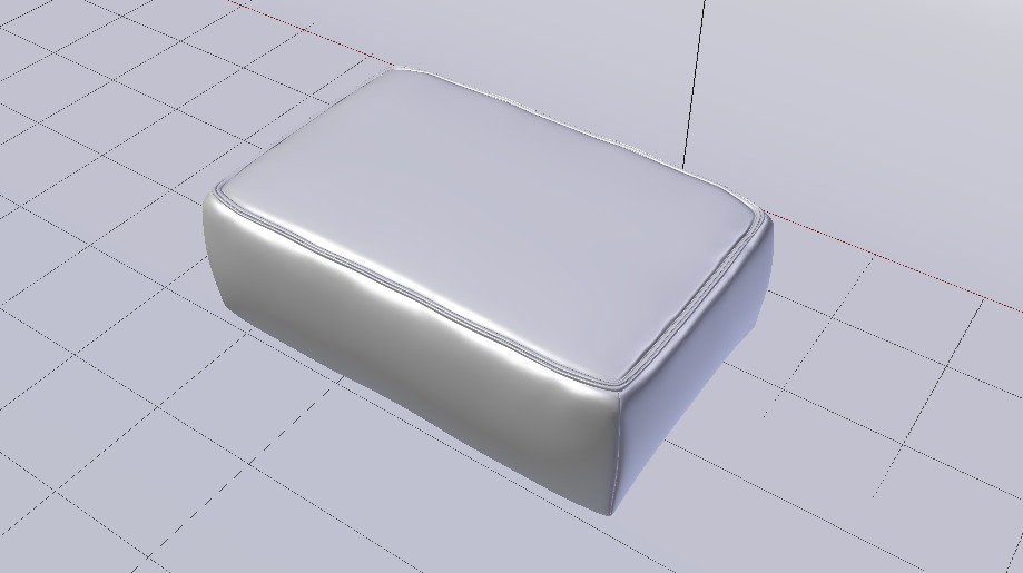 Heritage Moss Fabric Ottoman Bench Low-poly 3D model_19