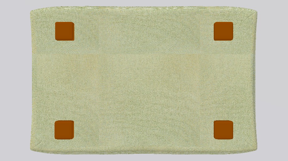 Heritage Moss Fabric Ottoman Bench Low-poly 3D model_11