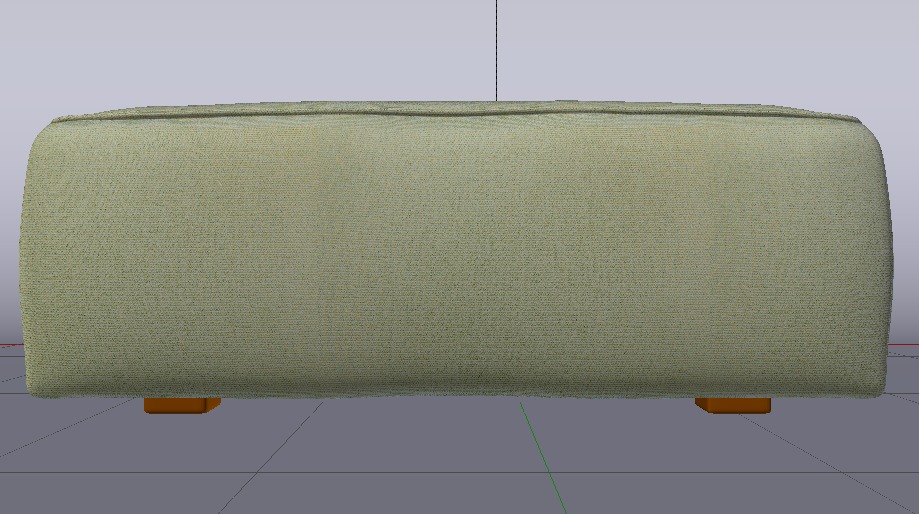 Heritage Moss Fabric Ottoman Bench Low-poly 3D model_14