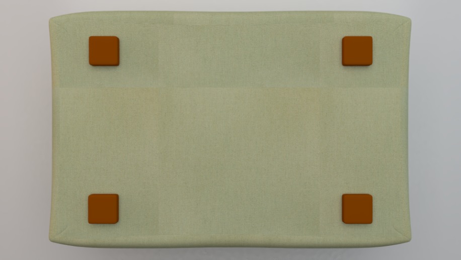 Heritage Moss Fabric Ottoman Bench Low-poly 3D model_5