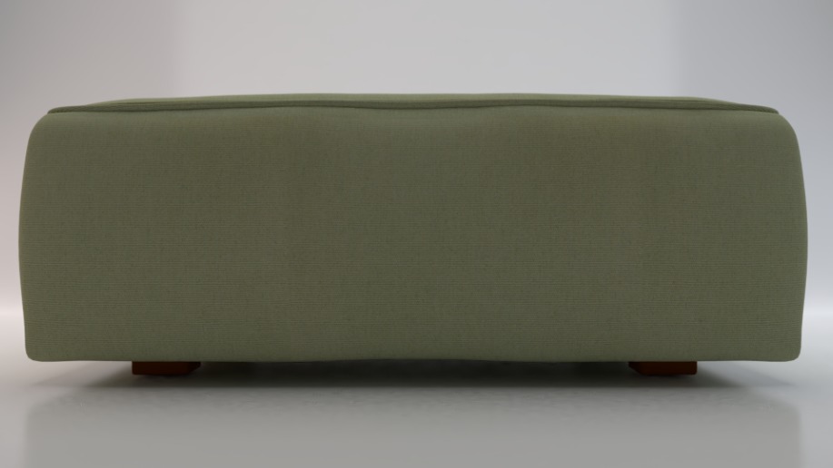 Heritage Moss Fabric Ottoman Bench Low-poly 3D model_2