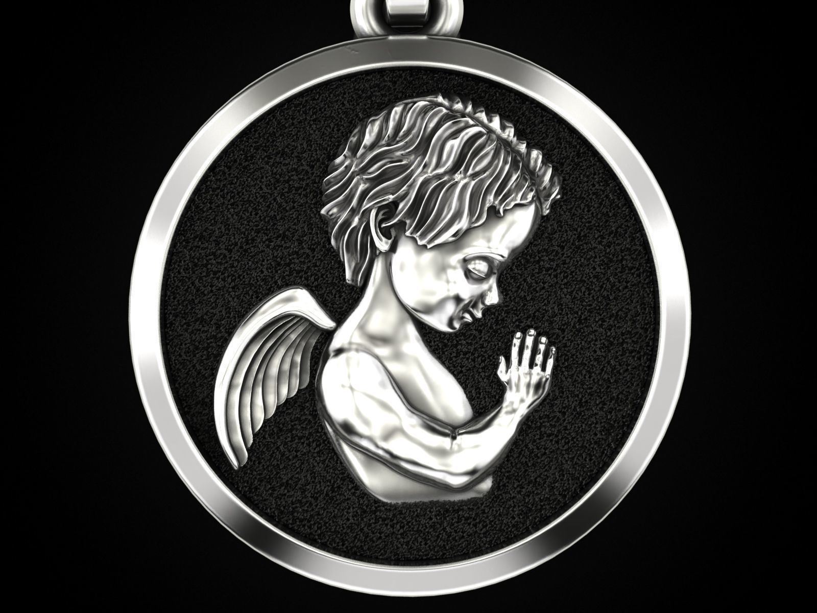 baby angel pendant 3D print model_9