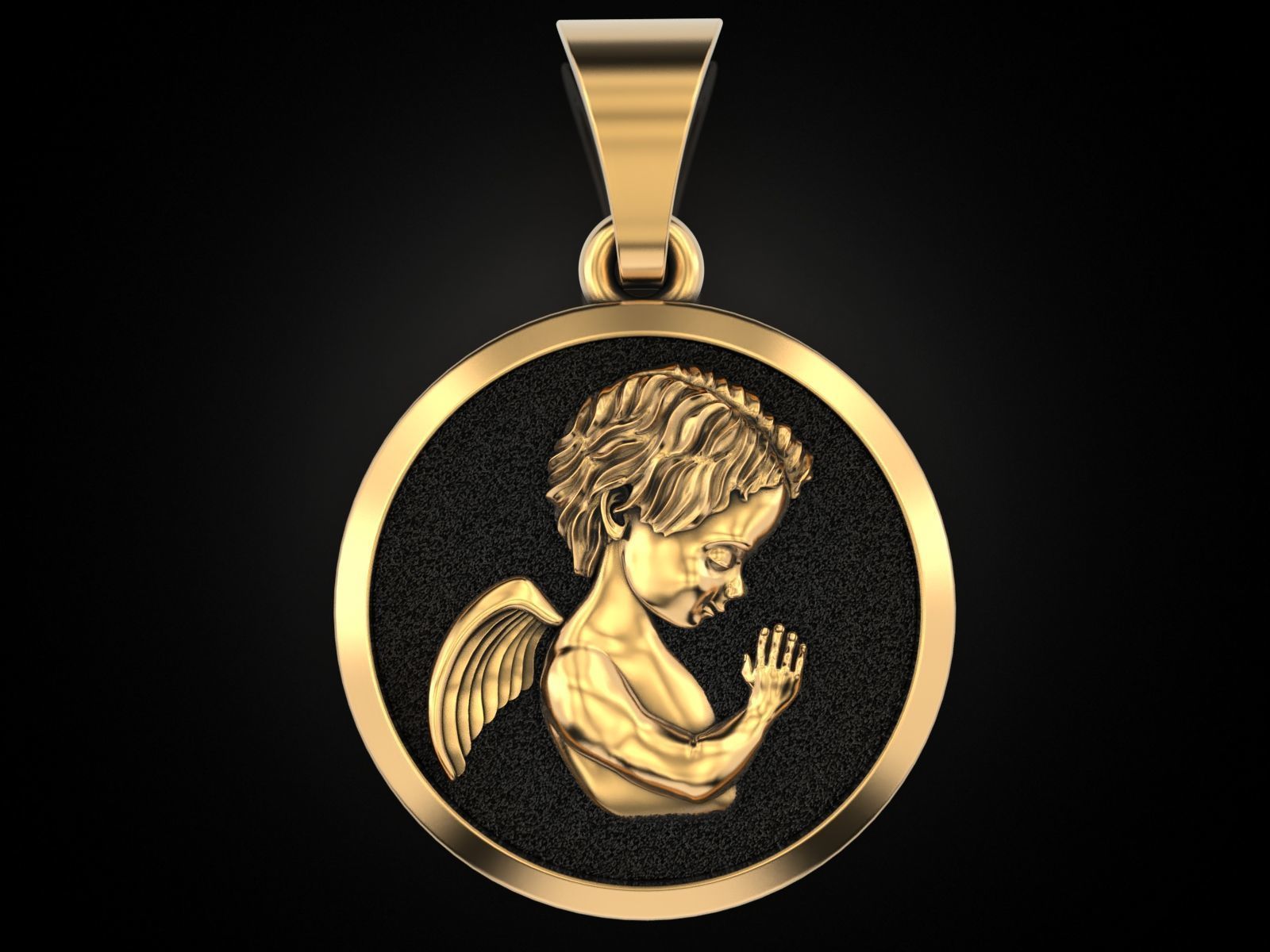 baby angel pendant 3D print model_2