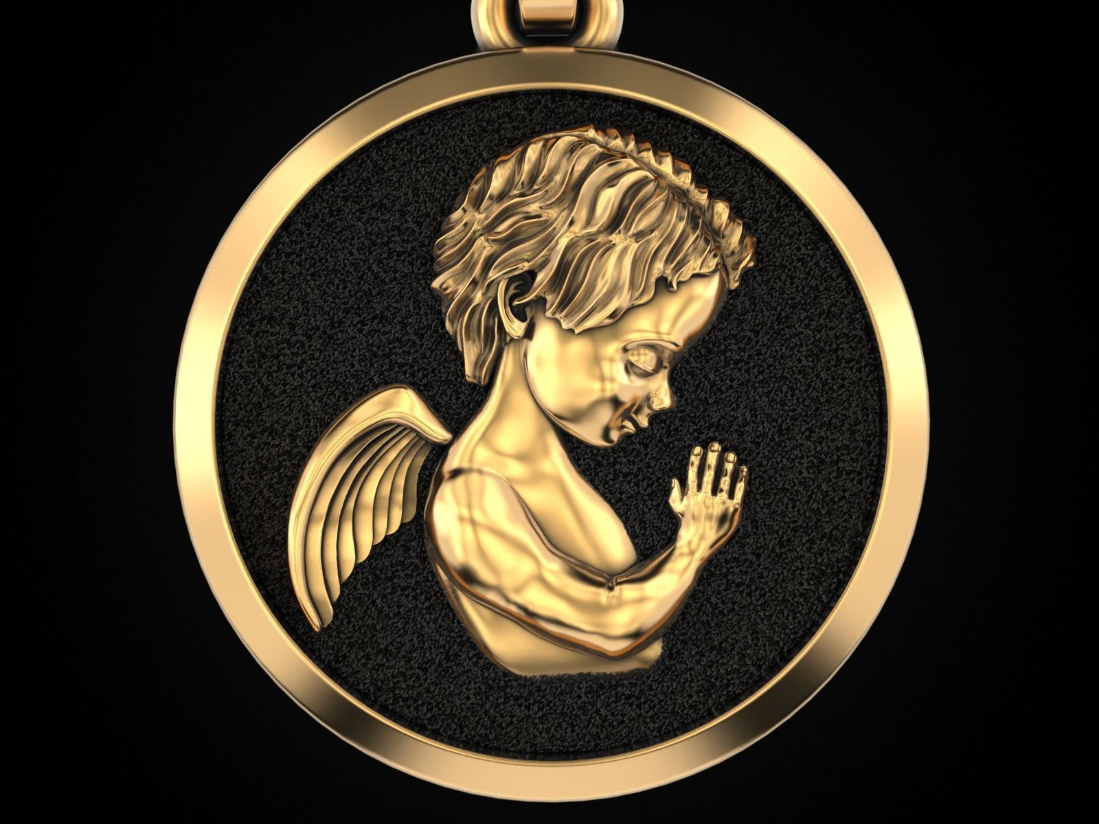 baby angel pendant 3D print model_3