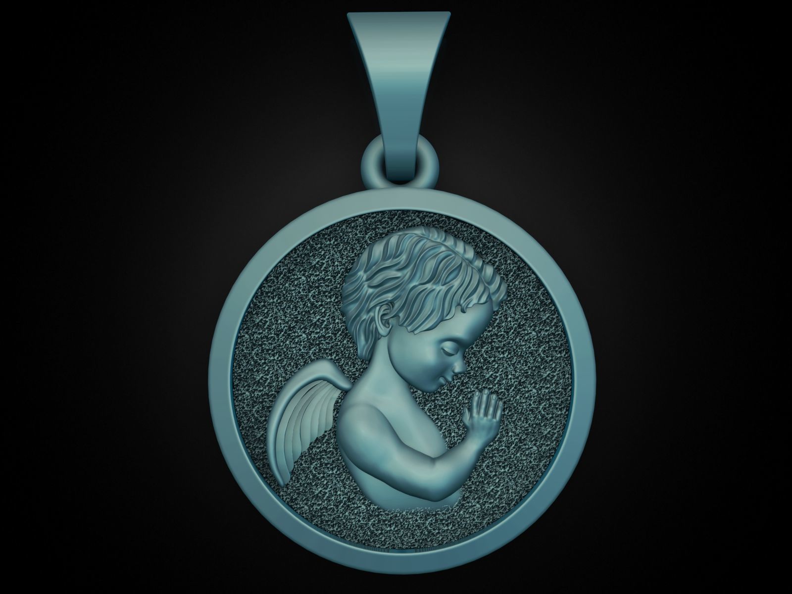 baby angel pendant 3D print model_11