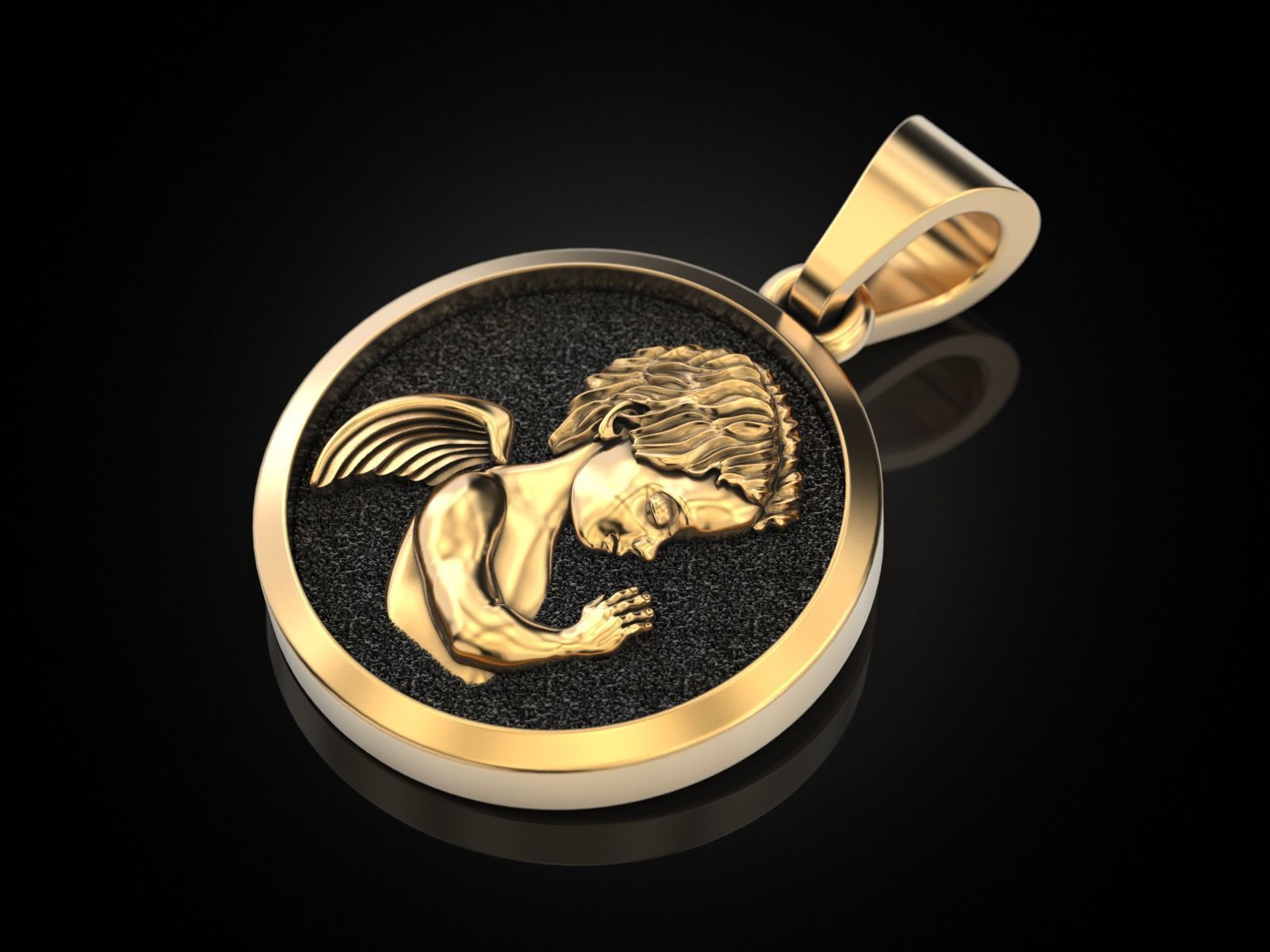 baby angel pendant 3D print model_1