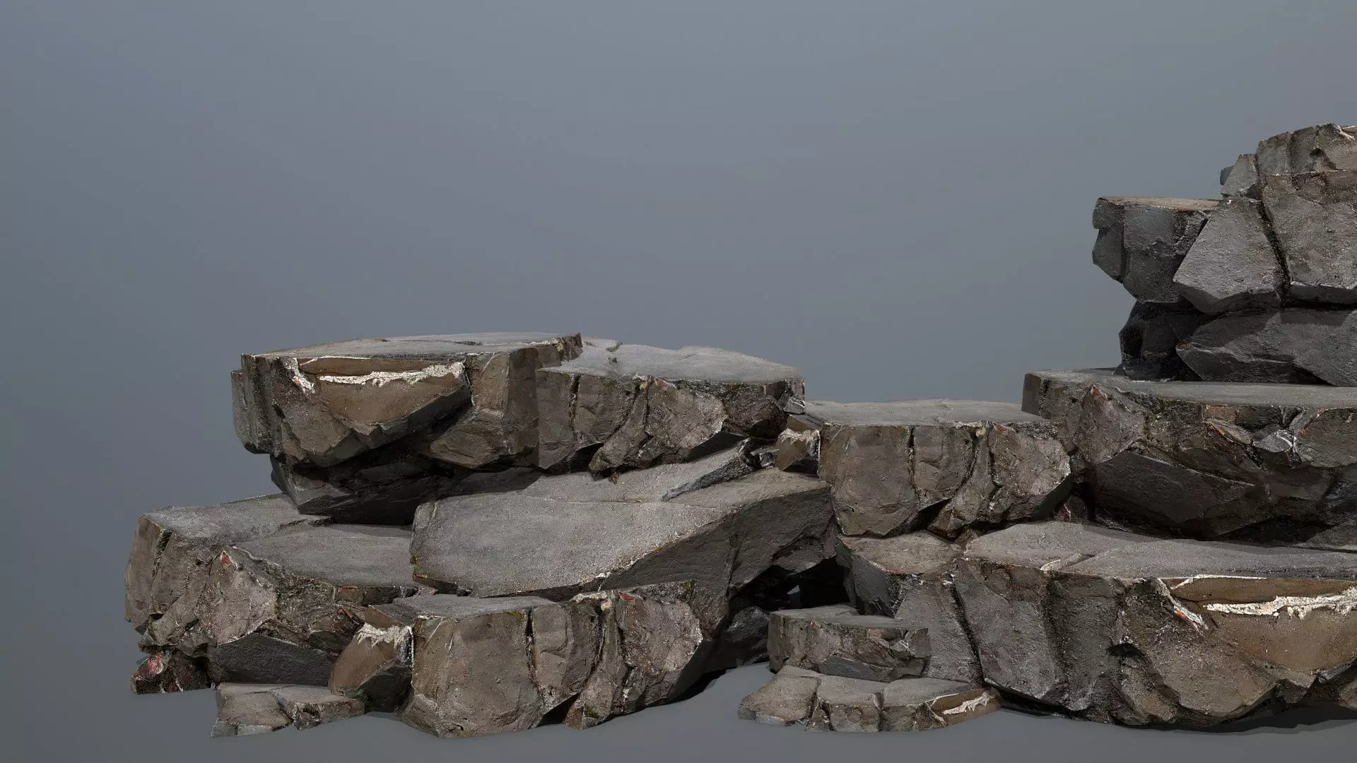  old rocks Low-poly 3D model_0