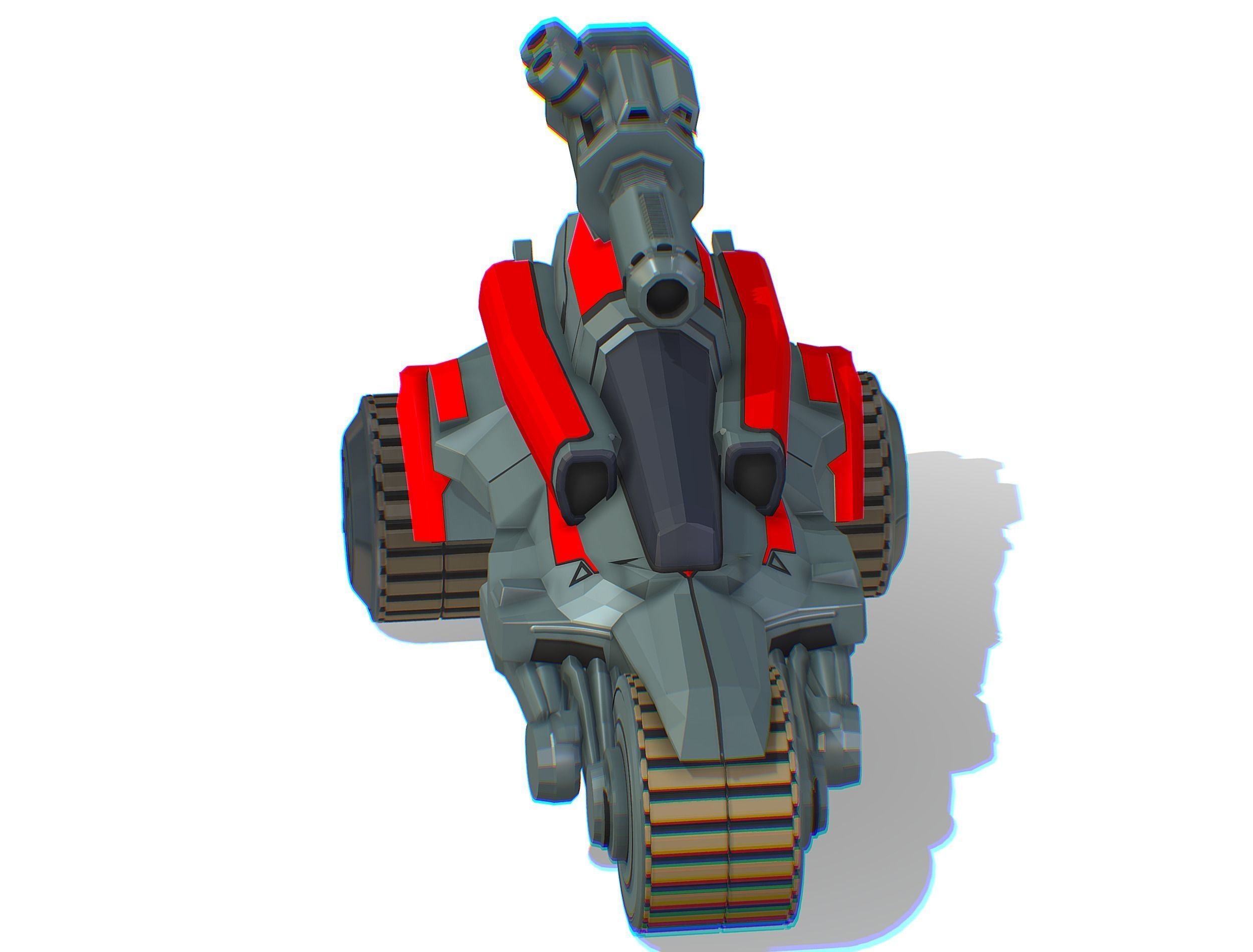 Animated Light Motorcycle with Big Gun on Roof Low-poly 3D model_8