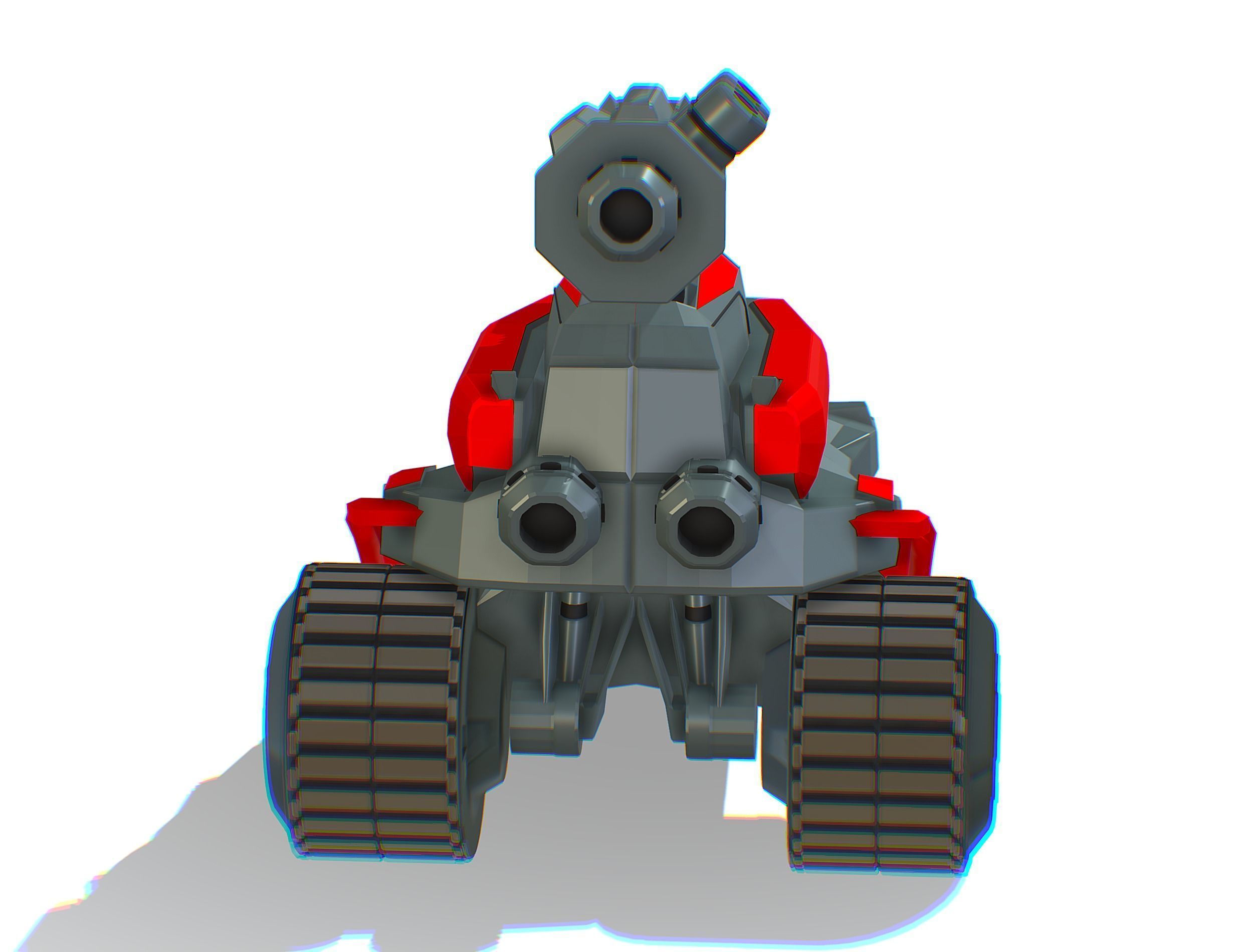 Animated Light Motorcycle with Big Gun on Roof Low-poly 3D model_16