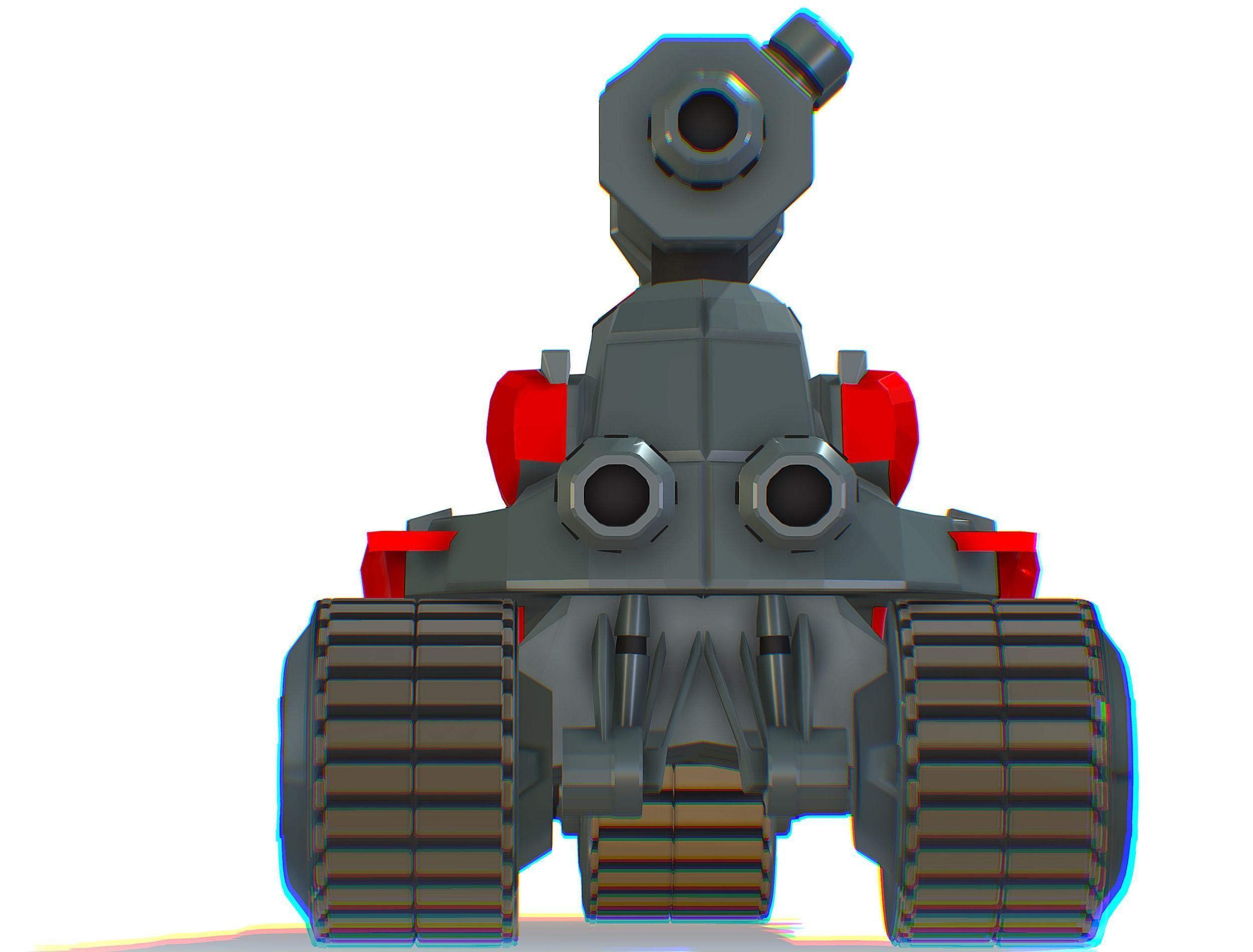 Animated Light Motorcycle with Big Gun on Roof Low-poly 3D model_25