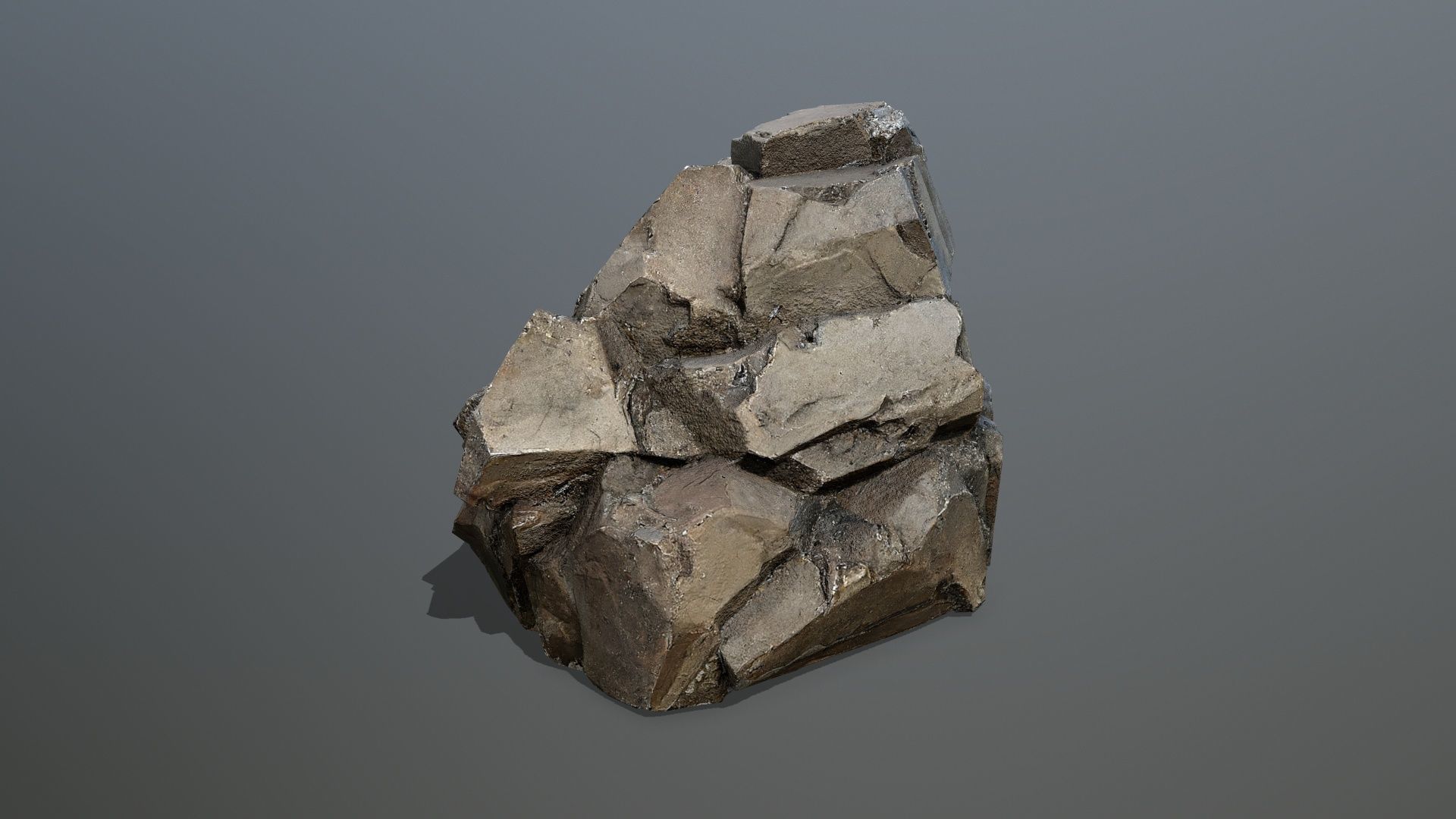 old stone Low-poly 3D model_3