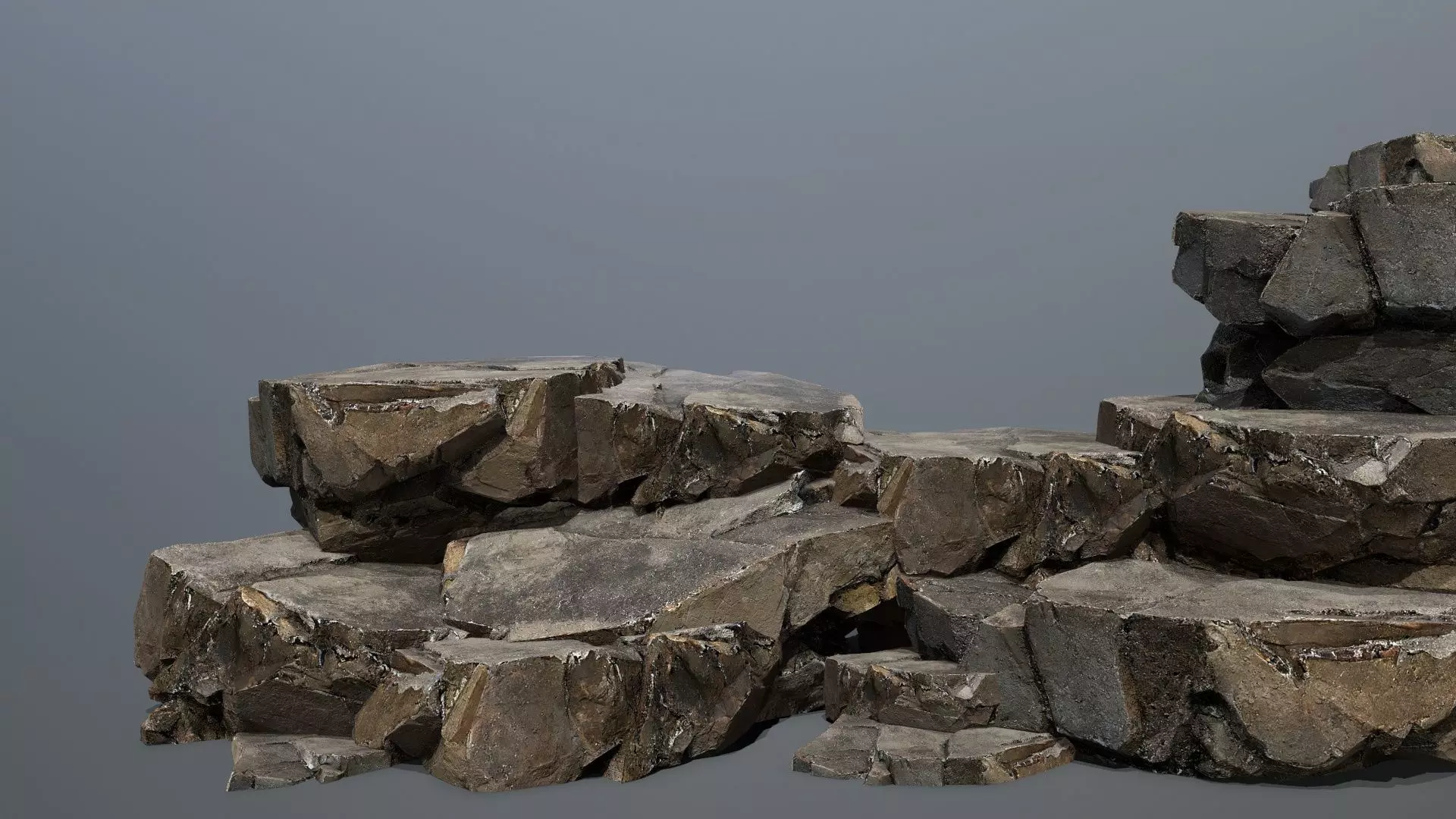 old stone Low-poly 3D model_0