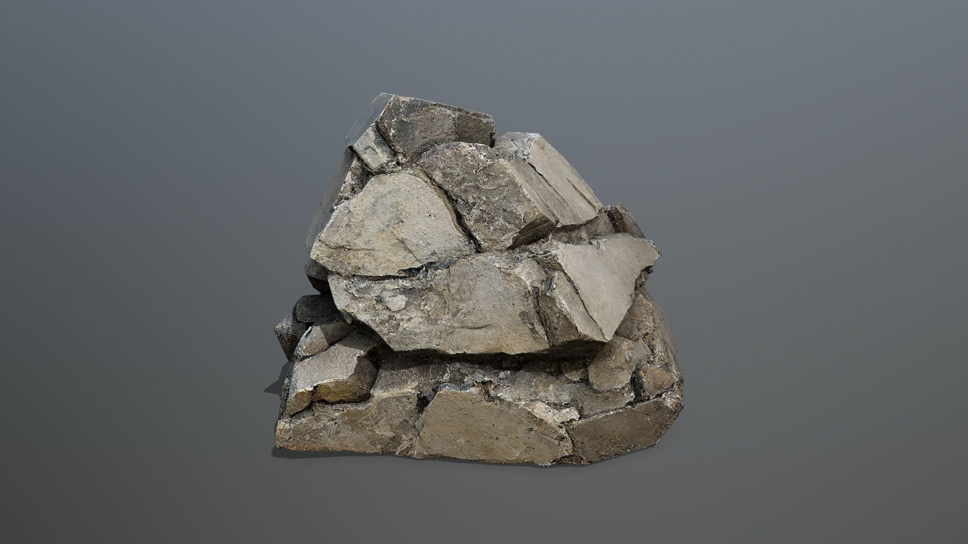 old stone Low-poly 3D model_7