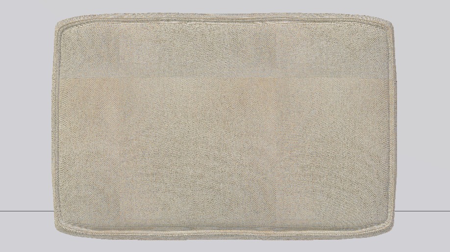 Heritage Papyrus Fabric Ottoman Bench Low-poly 3D model_10