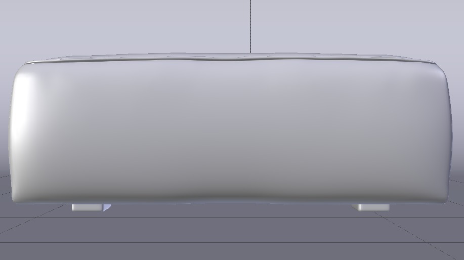 Heritage Papyrus Fabric Ottoman Bench Low-poly 3D model_20