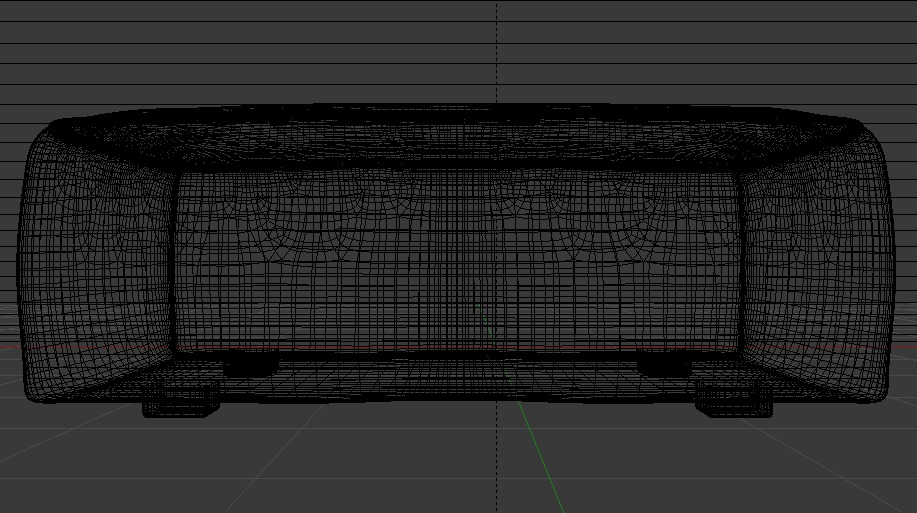 Heritage Papyrus Fabric Ottoman Bench Low-poly 3D model_26