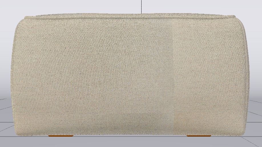 Heritage Papyrus Fabric Ottoman Bench Low-poly 3D model_9