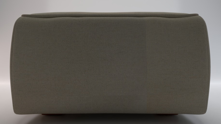 Heritage Papyrus Fabric Ottoman Bench Low-poly 3D model_3