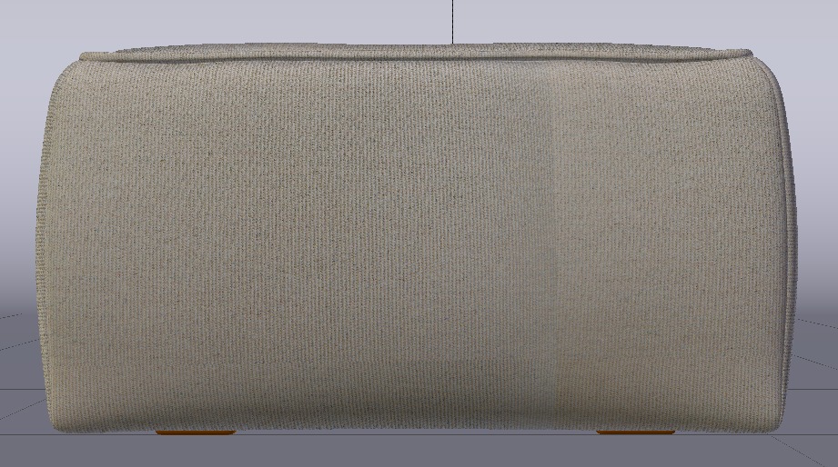 Heritage Papyrus Fabric Ottoman Bench Low-poly 3D model_15