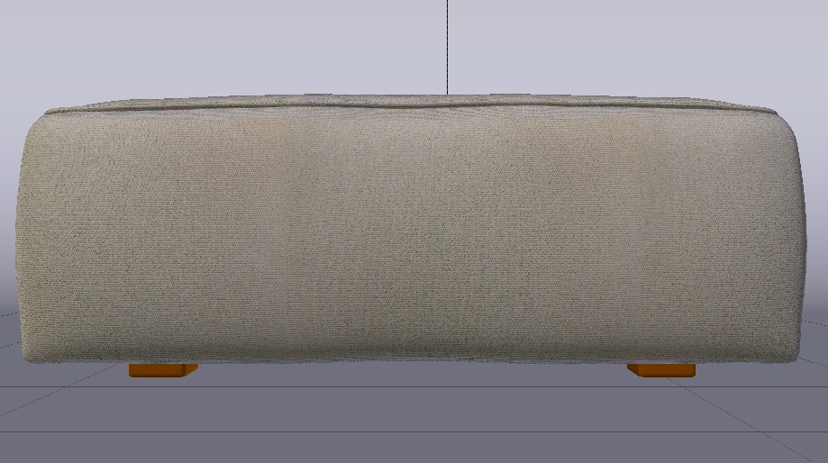 Heritage Papyrus Fabric Ottoman Bench Low-poly 3D model_14
