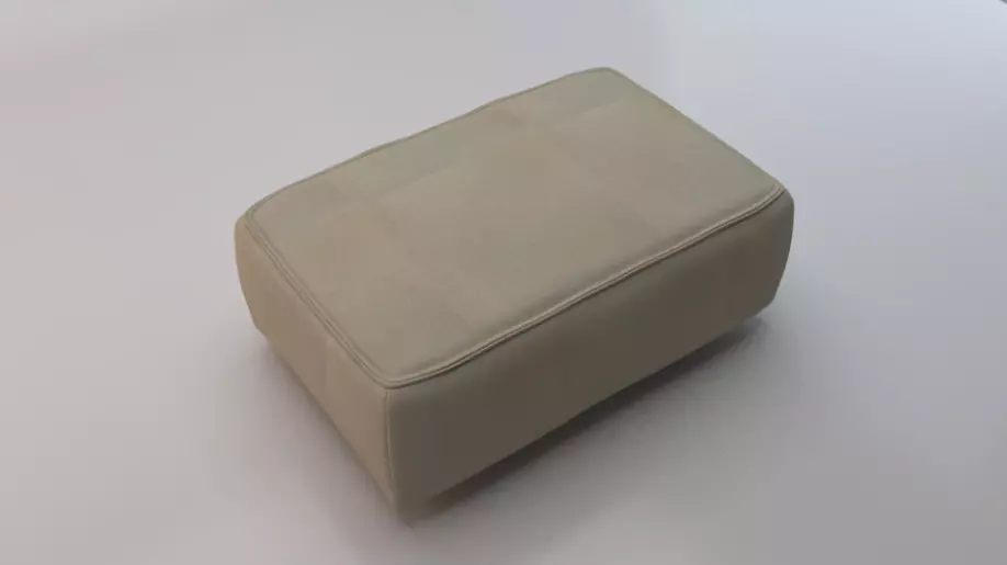 Heritage Papyrus Fabric Ottoman Bench Low-poly 3D model_0