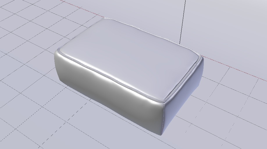 Heritage Papyrus Fabric Ottoman Bench Low-poly 3D model_19