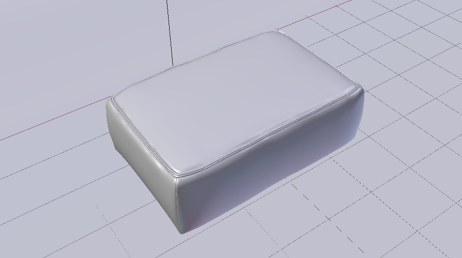 Heritage Papyrus Fabric Ottoman Bench Low-poly 3D model_18