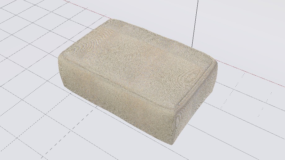 Heritage Papyrus Fabric Ottoman Bench Low-poly 3D model_7