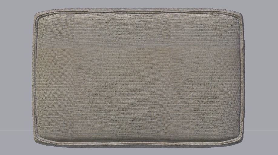 Heritage Papyrus Fabric Ottoman Bench Low-poly 3D model_16